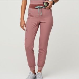 Figs High Waisted Zamora Joggers in Mauve Size Medium